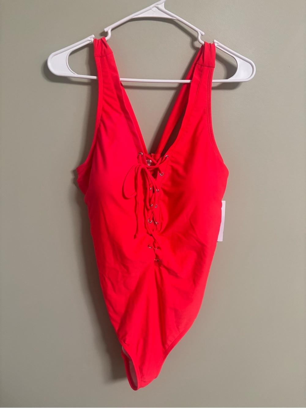 Meet Curve Lace Up One Piece Swimsuit Size 3X Plus Sexy Beach Bright Neon New